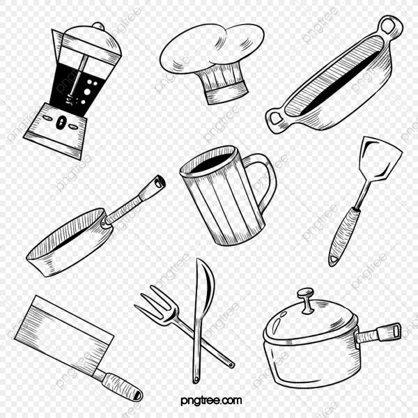 Рисование кухонные принадлежности