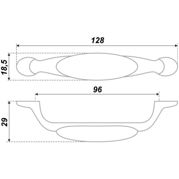 Мебельная ручка rs113ab.3/96/w03