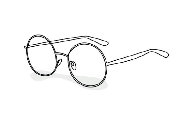 Круглые очки карандашом