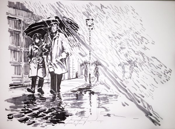 Под дождем Графика