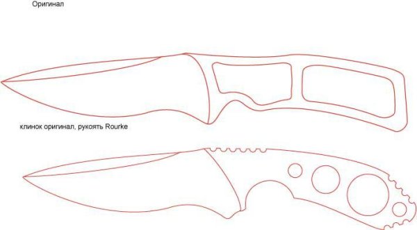 3д ручка керамбит чертеж