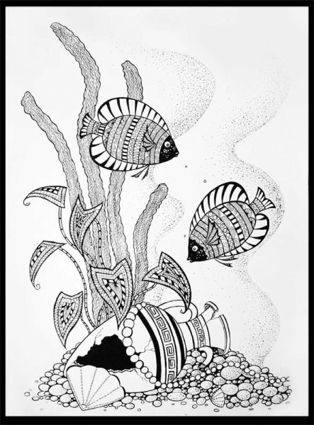 Подводный мир декоративная Графика