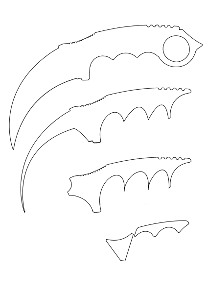 Керамбит чертёж CS go