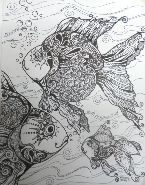 Зентангл рыбка