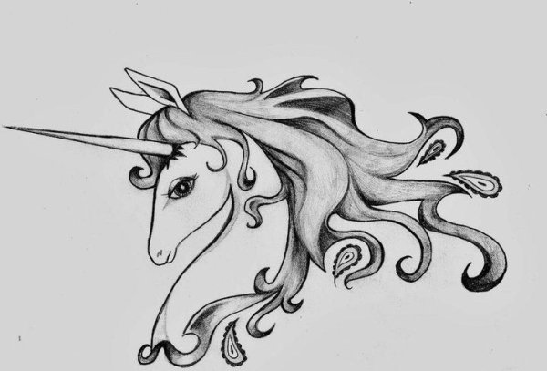 Татуировка Единорог эскиз