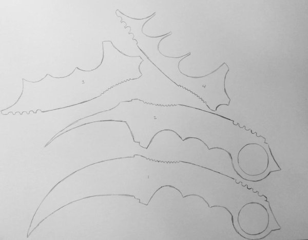 Керамбит чертёж CS go