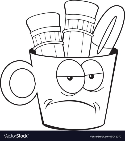 Стаканчик с карандашами раскраска