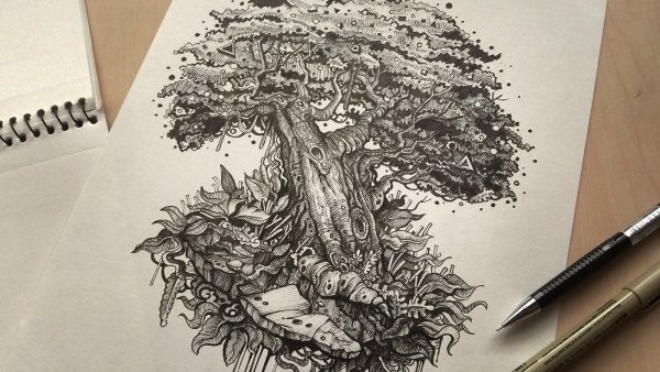 Рисунки рапидографом