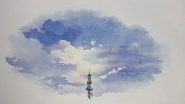 Небо красиво акварель