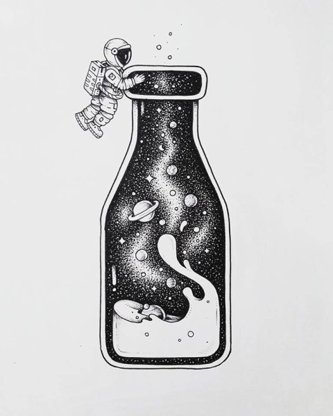 Эскиз тату бутылка