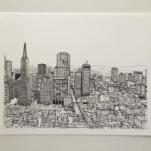 Город гелевой ручкой