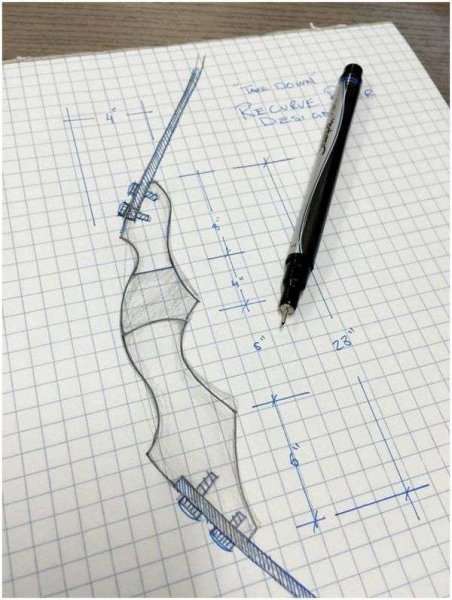 Чертеж рукояти разборного лука