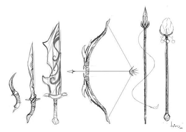 Лук и стрелы контур