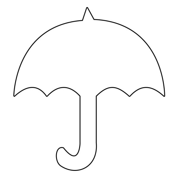 Трафарет зонтика для вырезания
