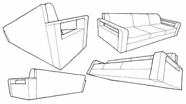 Диван и кресло эскиз