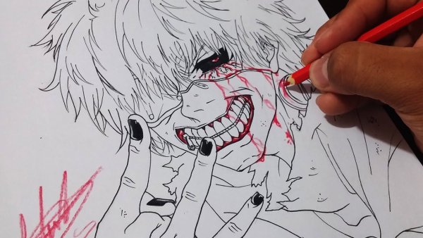 Канеки Кен чëрно белый