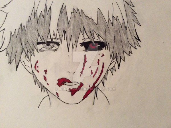 Токийский гуль Канеки Кен для срисовки