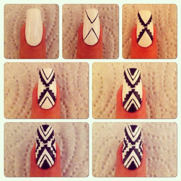 Узоры ручкой на ногтях