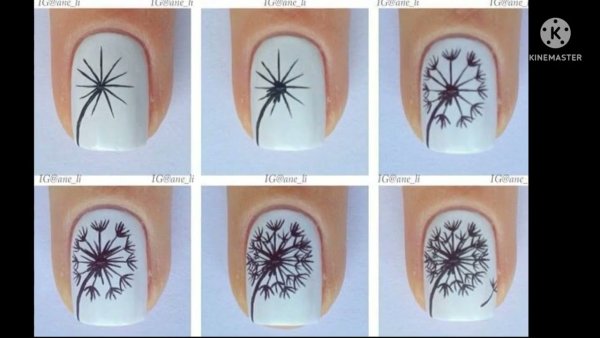 Лёгкие рисунки на ногтях пошагово