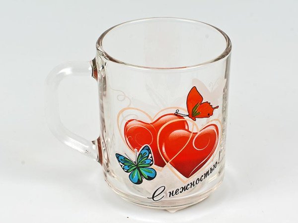 Стеклянные кружки для чая с рисунком