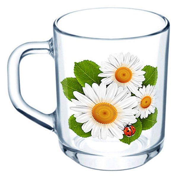 Стеклянная Кружка Ромашка