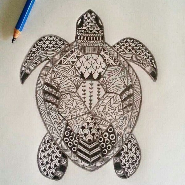 Черепаха Зентангл