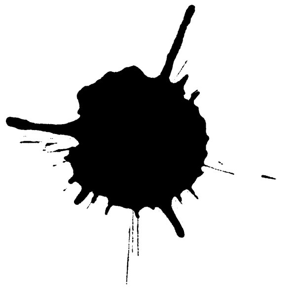 Белая Клякса на черном фоне