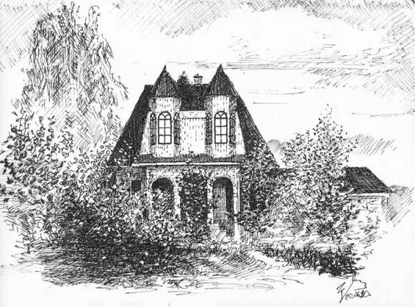 Дом черной ручкой