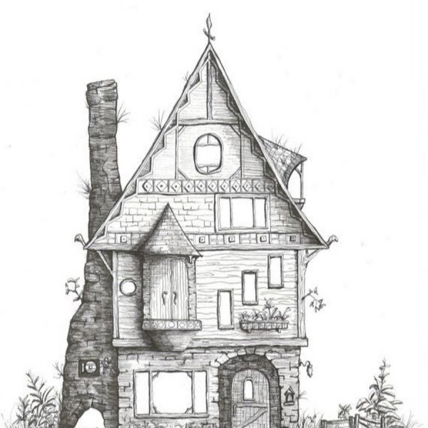 Сказочный домик в графике