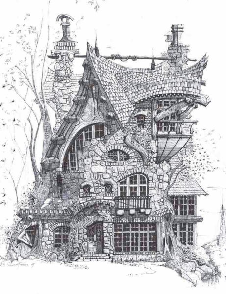 Сказочный домик в графике