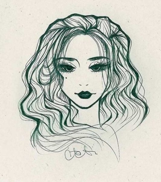 Рисунок девушки ручкой