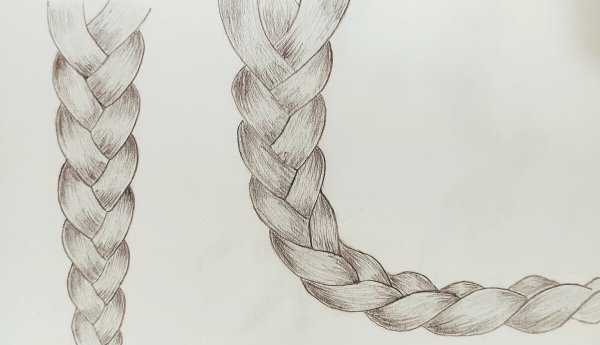 Косичка карандашом