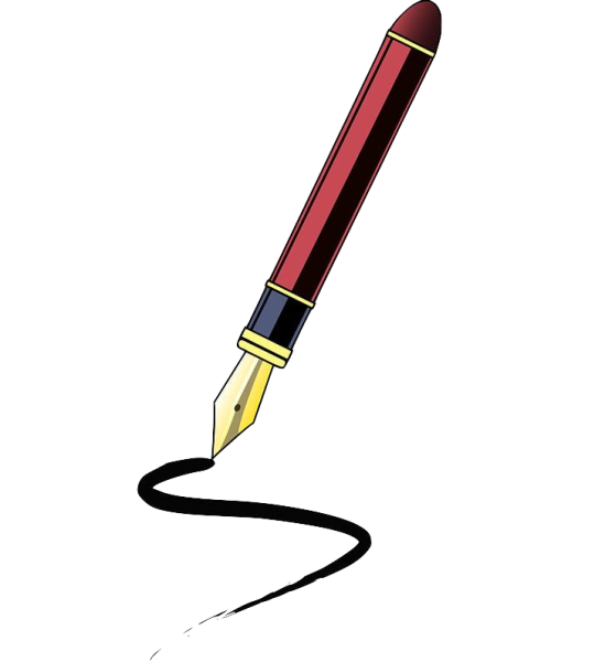 Перьевая ручка на прозрачном фоне