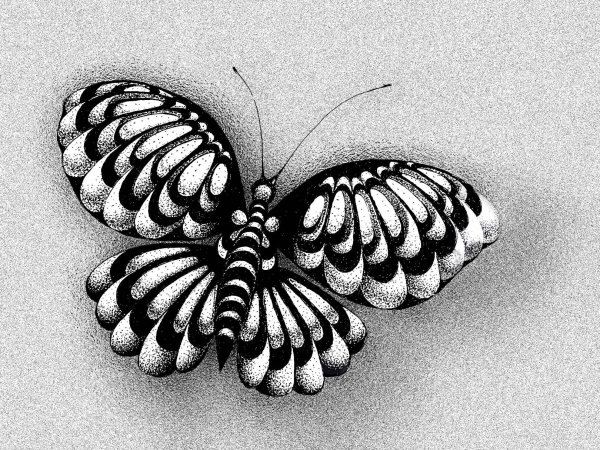 Бабочка гелевой ручкой