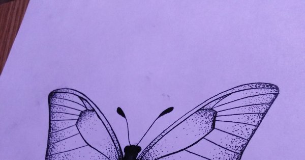 Бабочка гелевой ручкой
