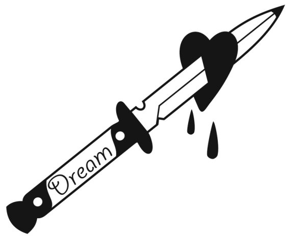 Нож эскиз тату