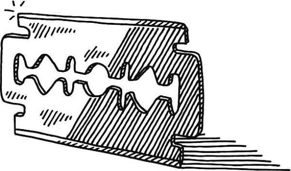 Нож простым карандашом