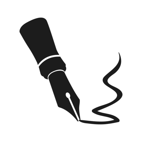 Перо для каллиграфии на прозрачном фоне