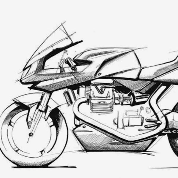 Мотоцикл рисунок ручкой