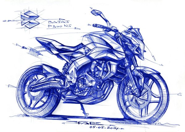 Мопед Bajaj Pulsar ns200 для срисовки