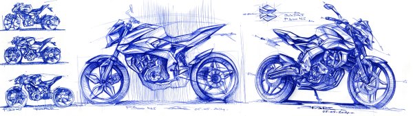 Мотоцикл рисунок ручкой