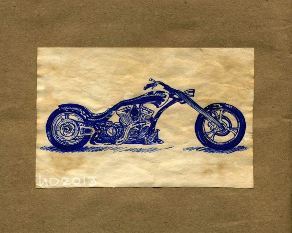 Нарисовать мотоцикл ручкой