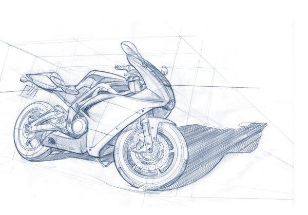 Геометрический рисунок мотоцикл