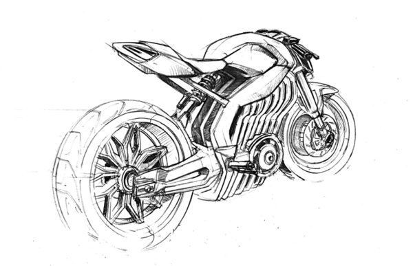Мотоцикл рисунок выжигания для 11 класса
