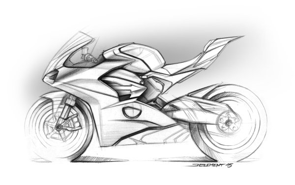 Мотоцикл карандашом