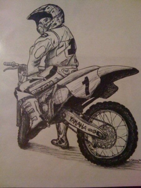 Кроссовый мотоцикл зарисовка