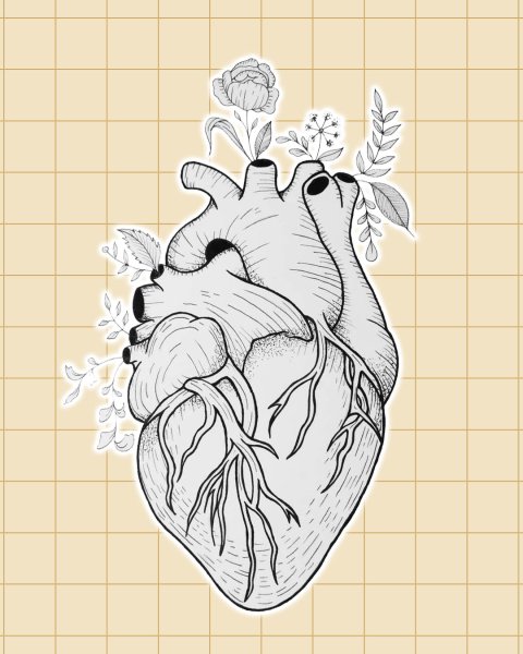 Рисунки чёрной ручкой сердце