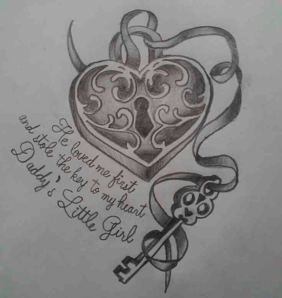 Тату сердце замок эскиз