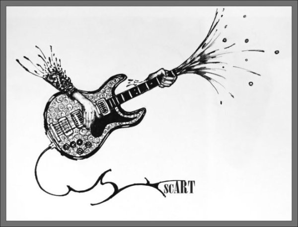 Рок гитара рисовать