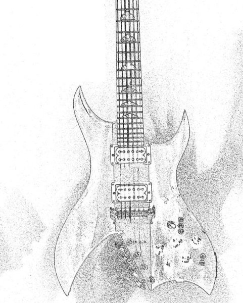 Рисунки гитары лёгкие фломастерами